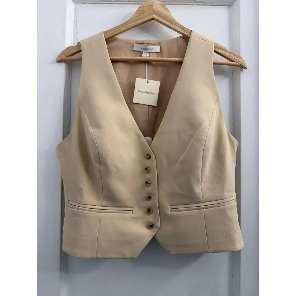 Favorite Daughter Beige Tailored Vest - Picture 5 of 9